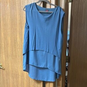 Vince Camuto Blue Layered Sleeveless Tunic